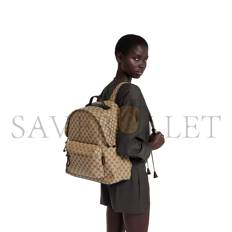 GUCCI MEDIUM GG BACKPACK WITH WEB 824624 (42*36*21cm) GUCCI MEDIUM GG BACKPACK WITH WEB 824624 (42*36*21cm)